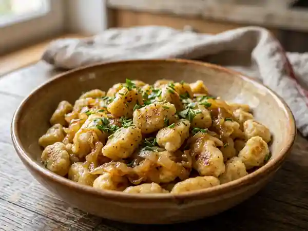 Knèpfles Fondants aux Oignons Caramélisés - Photo de présentation