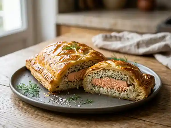 Koulibiac au Saumon Facile et Rapide : Recette Traditionnelle Riche en Saveurs - Photo de présentation