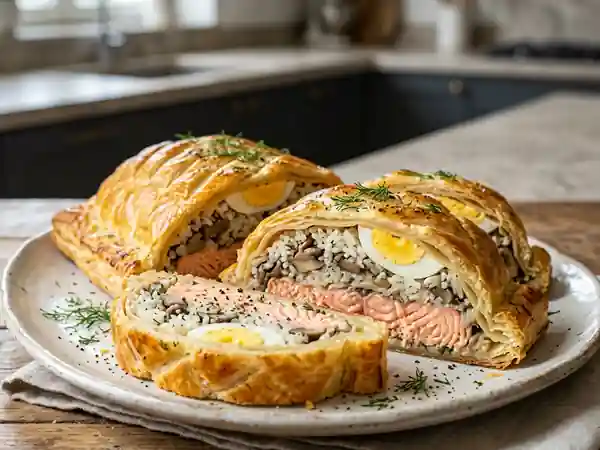 Koulibiac au Saumon et Riz Parfumé - Photo de présentation
