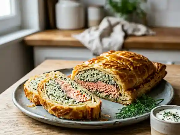 Koulibiac de saumon traditionnel : recette facile et gourmande - Photo de présentation
