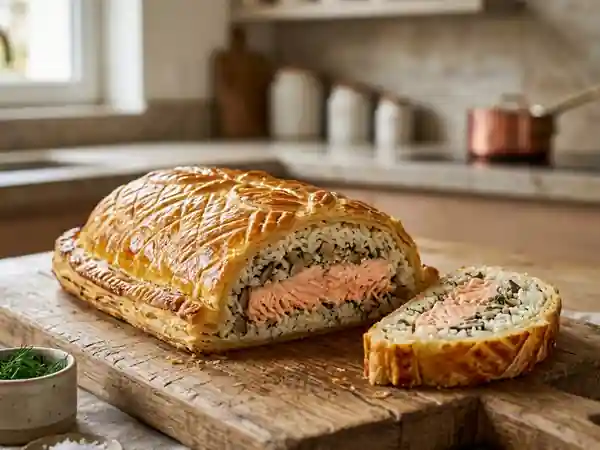 Koulibiak au Saumon : Feuilleté et Fondant - Photo de présentation