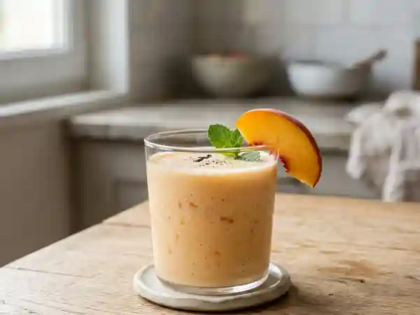 Lait aux pêches onctueux et rafraîchissant - Photo de présentation