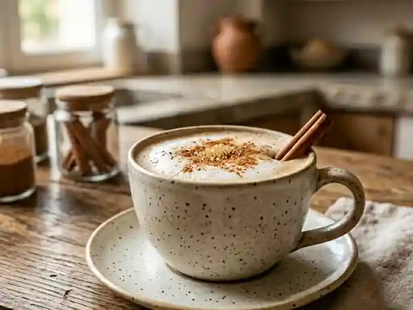 Lait chaud onctueux à la cannelle et vanille - Photo de présentation