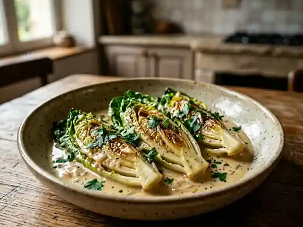 Laitues braisées à la bonne femme : recette simple et savoureuse - Photo de présentation