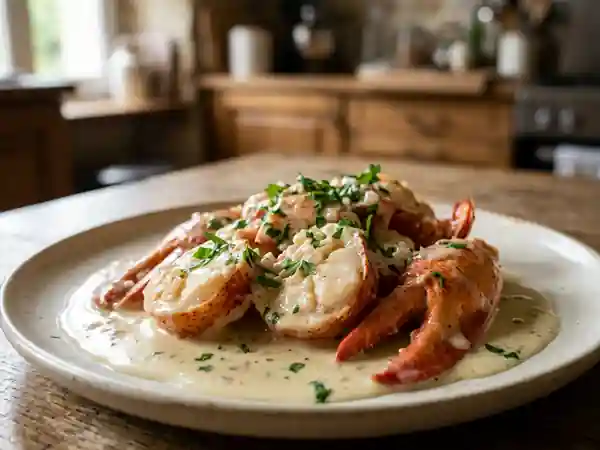 Langouste charnue à la crème de Champagne - Photo de présentation