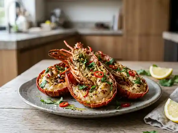 Langouste grillée au gingembre et piment - Photo de présentation