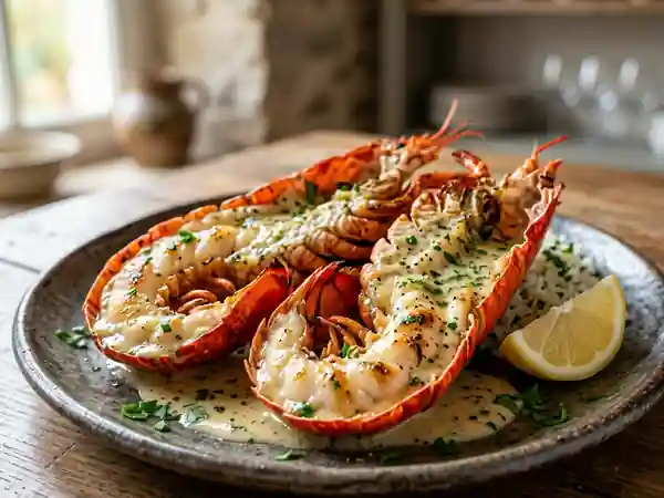 Langouste grillée au beurre d'ail onctueux - Photo de présentation