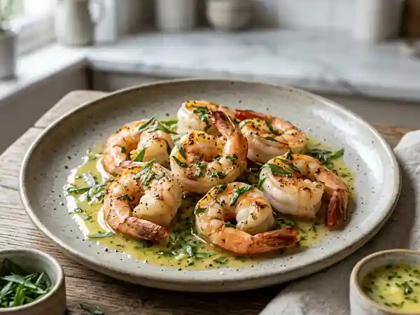 Langoustines nacrées, beurre citronné à l'estragon - Photo de présentation