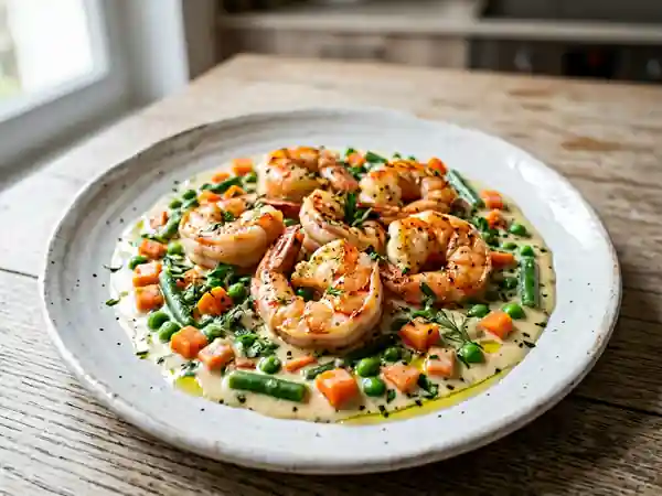 Langoustines nacrées et jardinière onctueuse - Photo de présentation