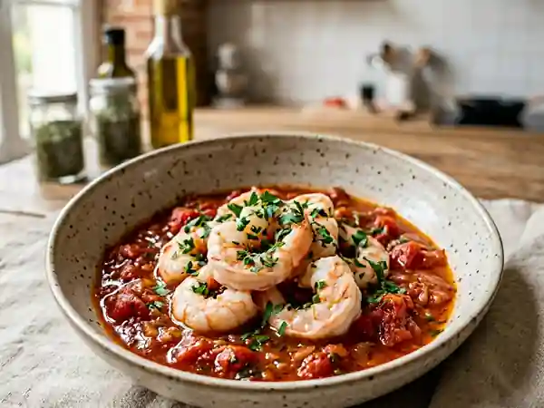 Langoustines charnues à la tomate et à l'ail - Photo de présentation