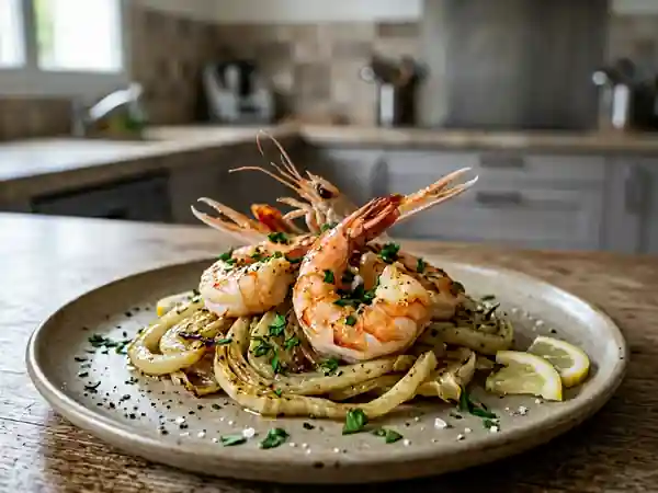 Langoustines nacrées et fenouil caramélisé - Photo de présentation