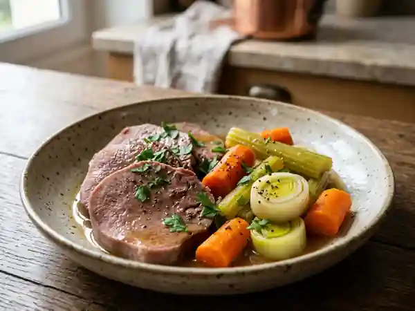 Langue de bœuf fondante au bouillon - Photo de présentation