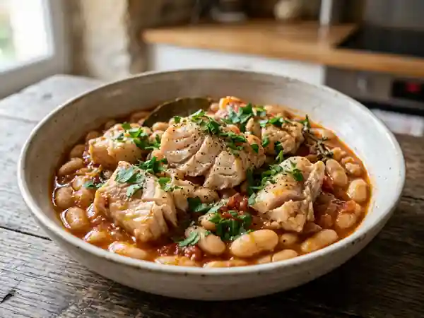 Mijoté de langue de morue et haricots fondants - Photo de présentation