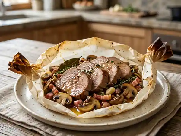 Langue de Veau Fondante au Lard et Champignons - Photo de présentation