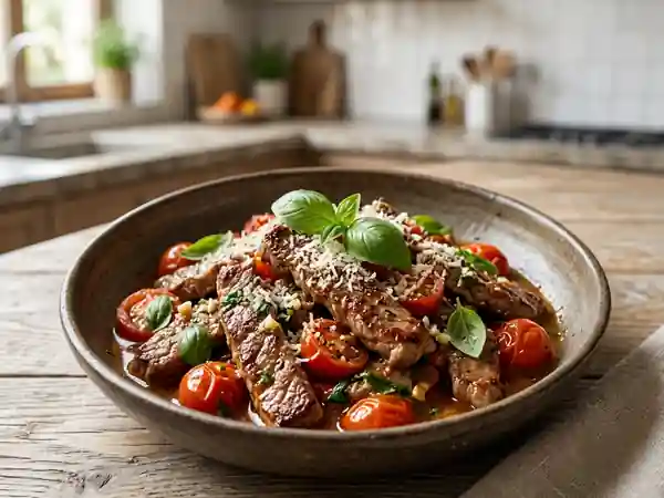 Languettes de veau tendres au parmesan - Photo de présentation