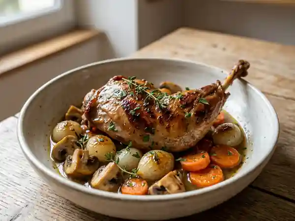 Lapin bonne femme : mijoté fondant aux champignons - Photo de présentation
