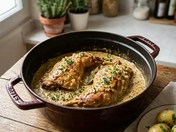 Lapin à la moutarde tendre et crémeux - Photo de présentation