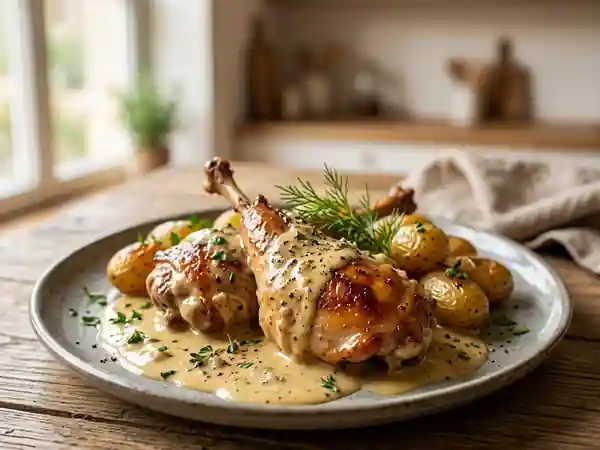 Lapin à la moutarde onctueux et fondant - Photo de présentation