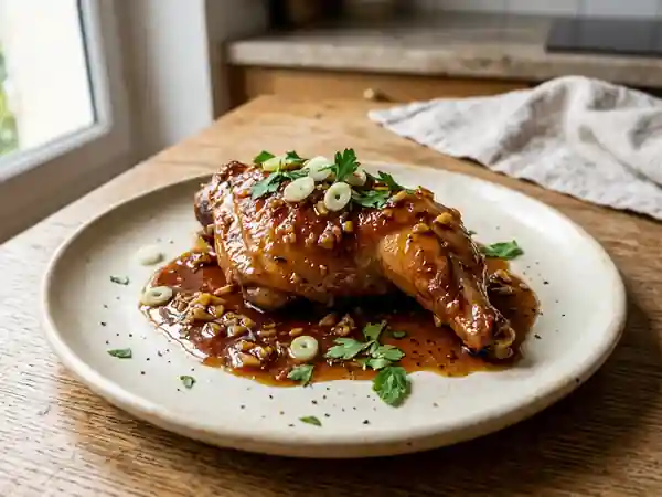 Lapin laqué au caramel et gingembre frais - Photo de présentation