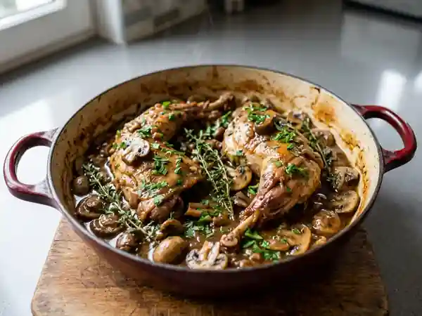 Lapin de Garenne aux Champignons et Vin Blanc - Photo de présentation