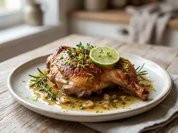 Lapin fondant au citron vert et herbes fraîches - Photo de présentation
