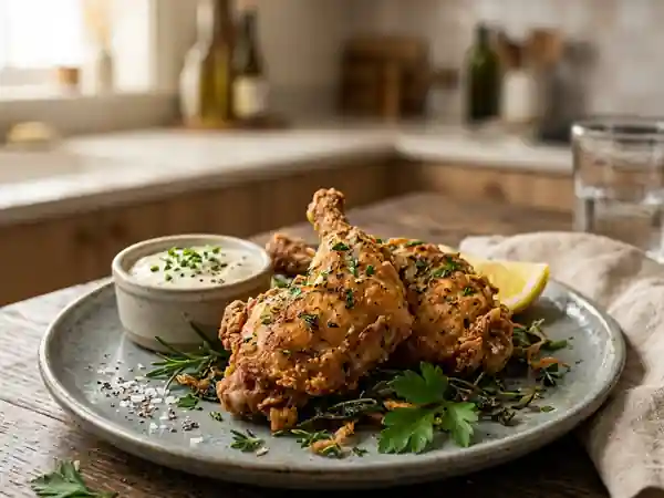 Lapin Frit Croustillant aux Herbes Fraîches - Photo de présentation