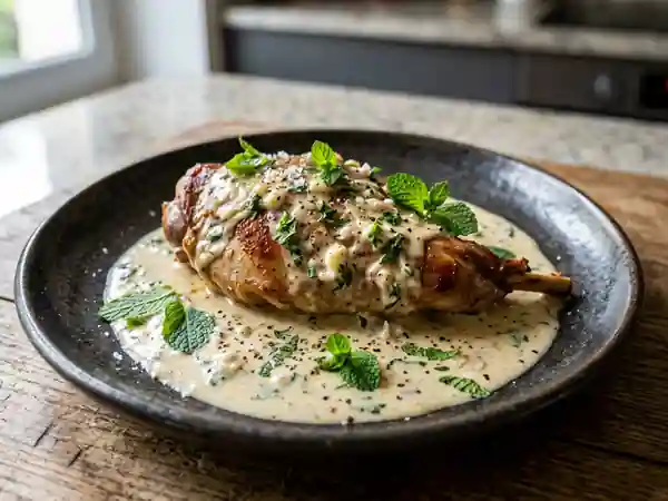 Lapin fondant au chèvre frais et menthe - Photo de présentation