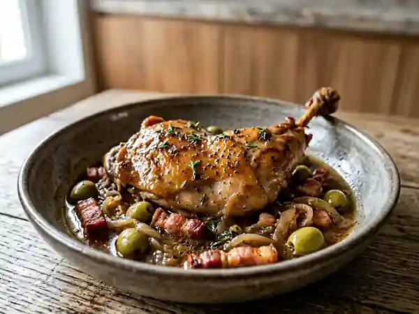 Lapin fondant aux lardons et olives - Photo de présentation