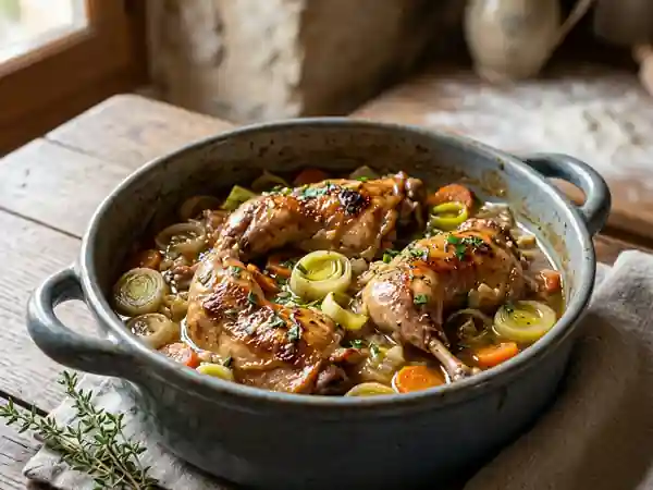 Mijoté de lapin aux poireaux confits - Photo de présentation