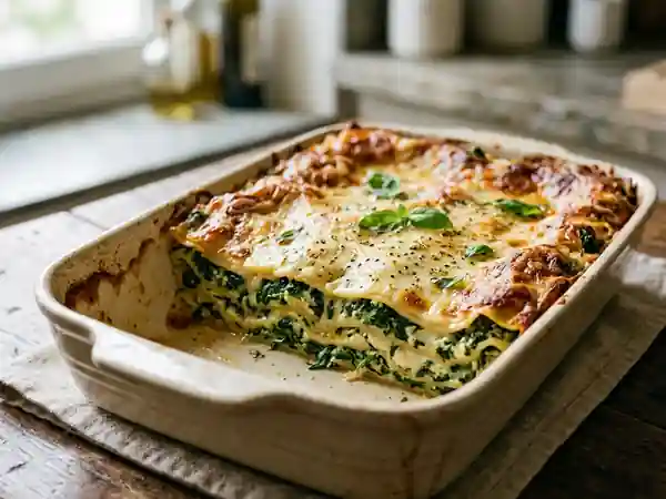 Lasagne aux épinards frais et ricotta crémeuse : recette gourmande et facile - Photo de présentation
