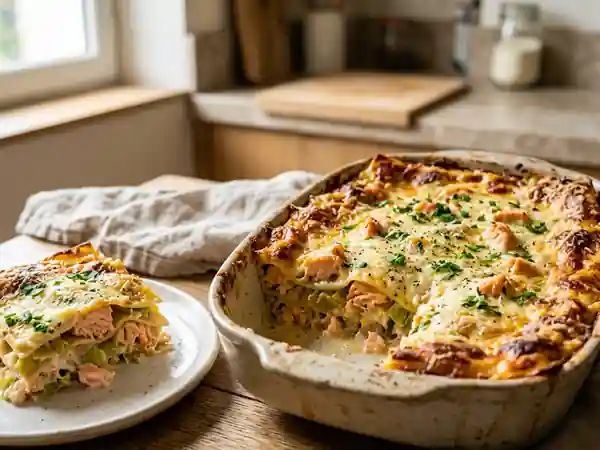 Lasagnes crémeuses saumon poireaux - Photo de présentation