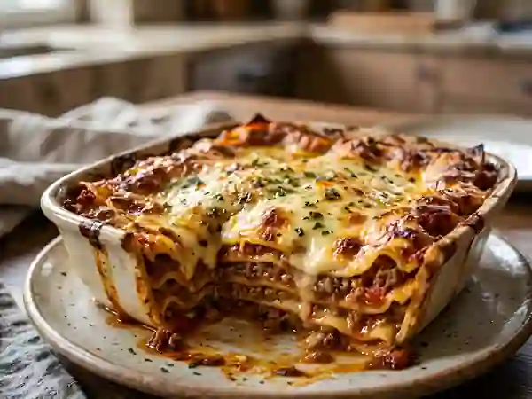 Lasagnes au bœuf fondantes et gratinées - Photo de présentation