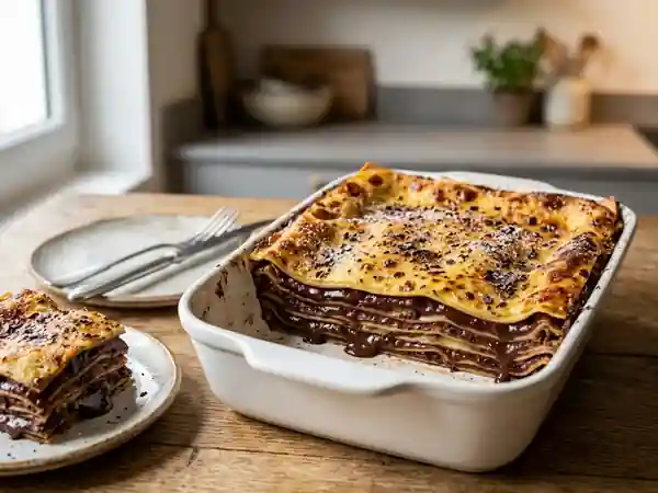 Lasagnes fondantes au chocolat noir - Photo de présentation