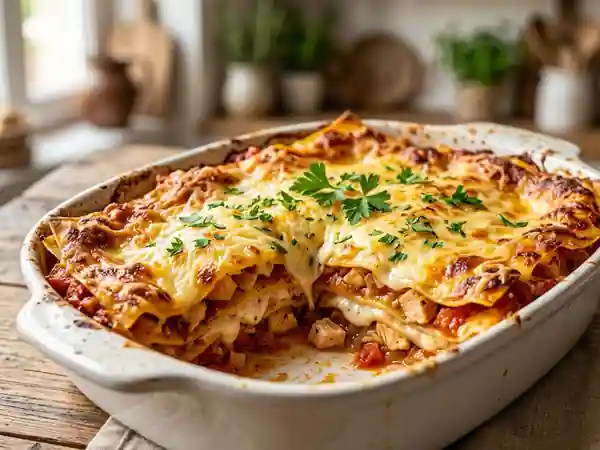 Lasagnes au Poulet Fondantes et Béchamel Onctueuse - Photo de présentation