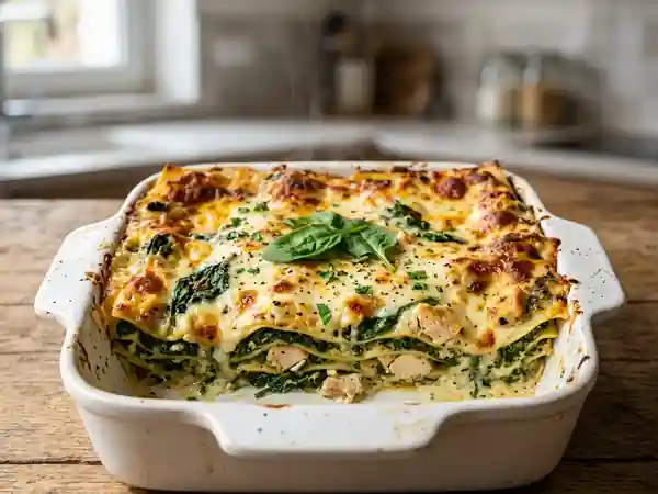 Lasagnes crémeuses poulet, épinards et ricotta - Photo de présentation