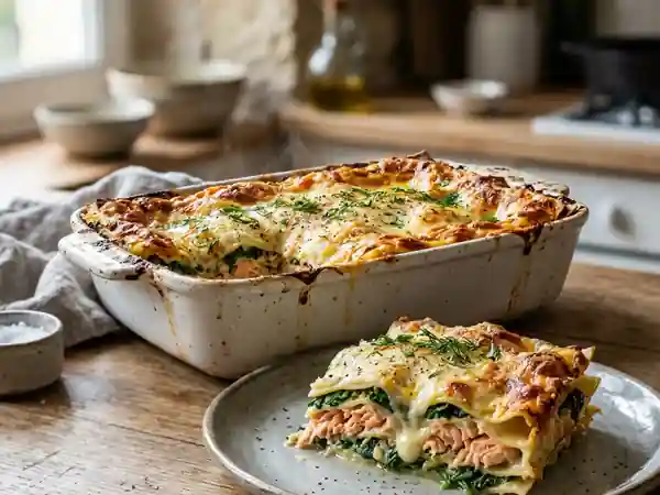 Lasagnes crémeuses saumon et épinards - Photo de présentation