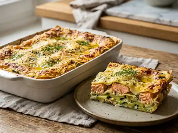 Lasagnes gourmandes au saumon frais et courgettes fondantes - Photo de présentation