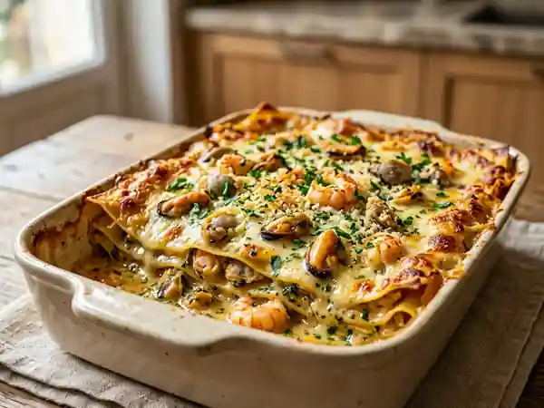 Lasagnes Crémeuses aux Coquillages et Langoustines - Photo de présentation