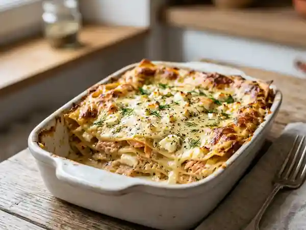 Lasagnes saumon fumé et feta fondantes - Photo de présentation