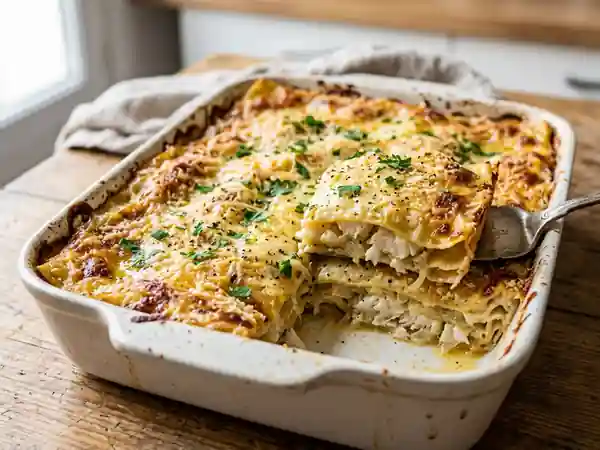 Lasagnes fondantes à la morue et muscade - Photo de présentation