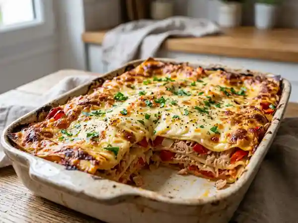 Lasagnes fondantes au thon et poivrons - Photo de présentation