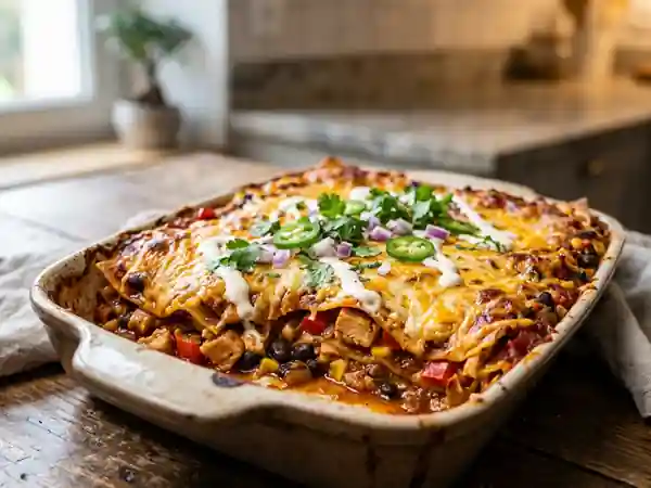 Lasagnes Tex-Mex au Poulet et Haricots Noirs : Recette Savoureuse et Facile - Photo de présentation