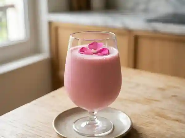 Lassi indien à la rose : boisson fraîche et parfumée - Photo de présentation
