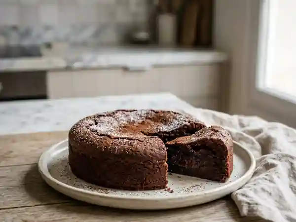 Gâteau au chocolat noir intense et fondant - Photo de présentation