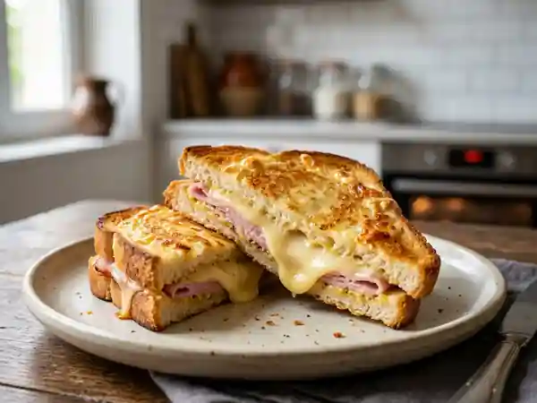 Suisse doré au jambon et raclette fondante - Photo de présentation