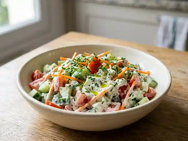 Légumes croquants à la crème de fromage blanc - Photo de présentation