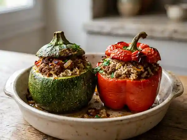 Petits farcis fondants au bœuf et herbes - Photo de présentation