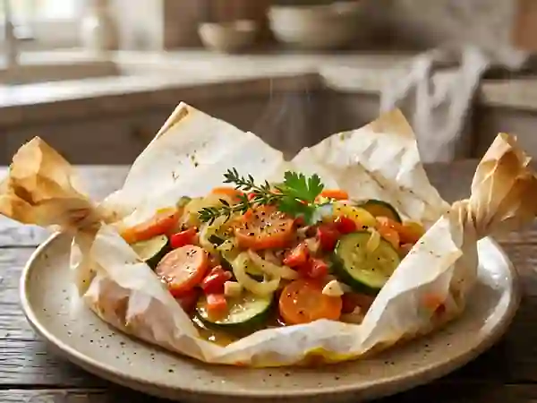Légumes en papillote aux herbes - Photo de présentation