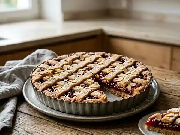 Linzer Torte sablée cannelle et framboise - Photo de présentation