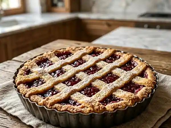 Linzer Torte sablée à la framboise - Photo de présentation